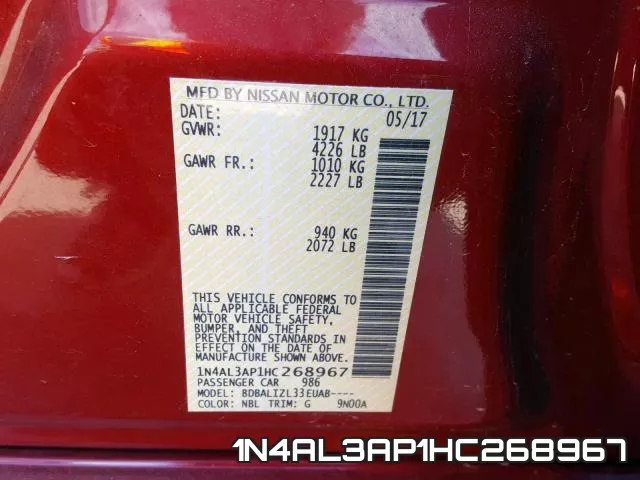 1N4AL3AP1HC268967 фото 2