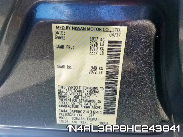 1N4AL3AP8HC243841 фото 2