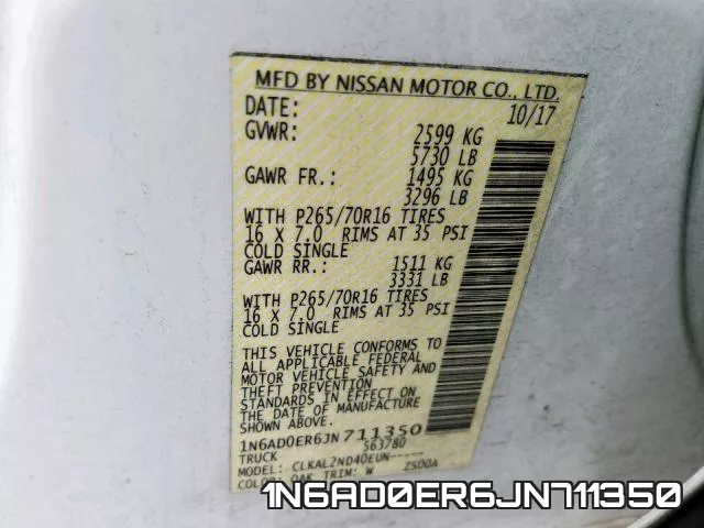 1N6AD0ER6JN711350 фото 2