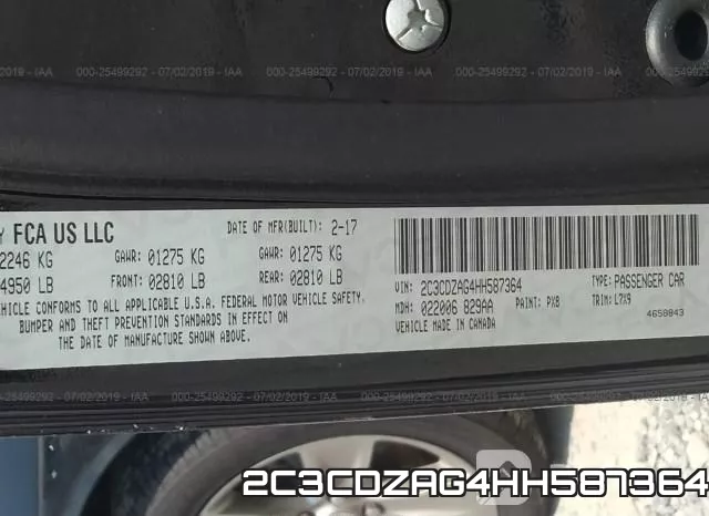 2C3CDZAG4HH587364 фото 10