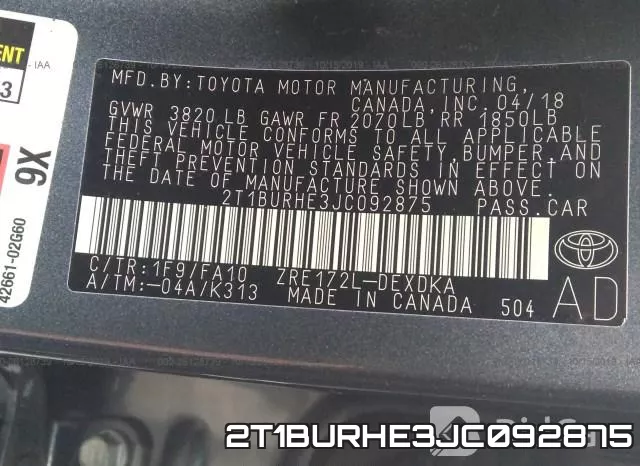 2T1BURHE3JC092875 фото 10