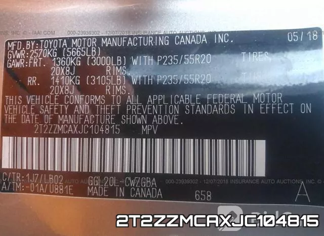 2T2ZZMCAXJC104815 фото 10