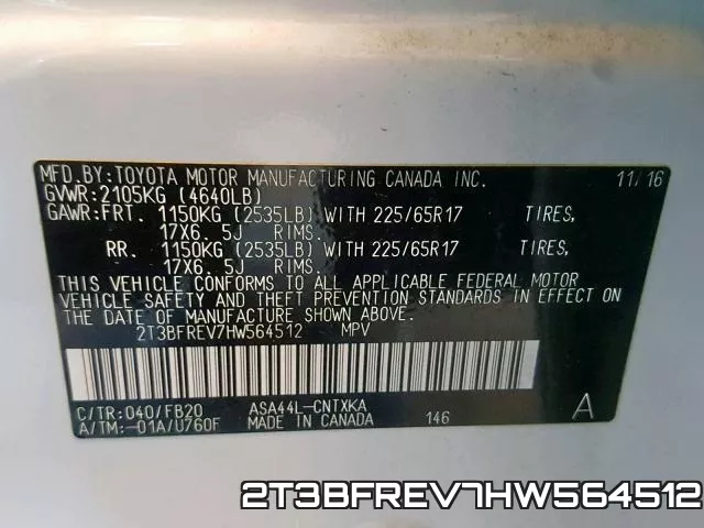 2T3BFREV7HW564512 фото 2