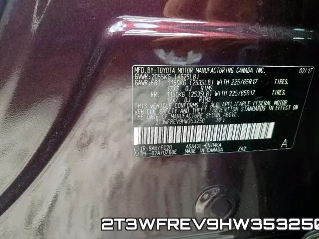 2T3WFREV9HW353250 фото 2