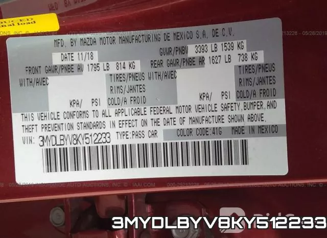 3MYDLBYV8KY512233 фото 10