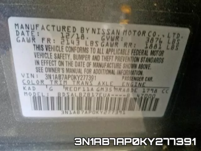 3N1AB7AP0KY277391 фото 2