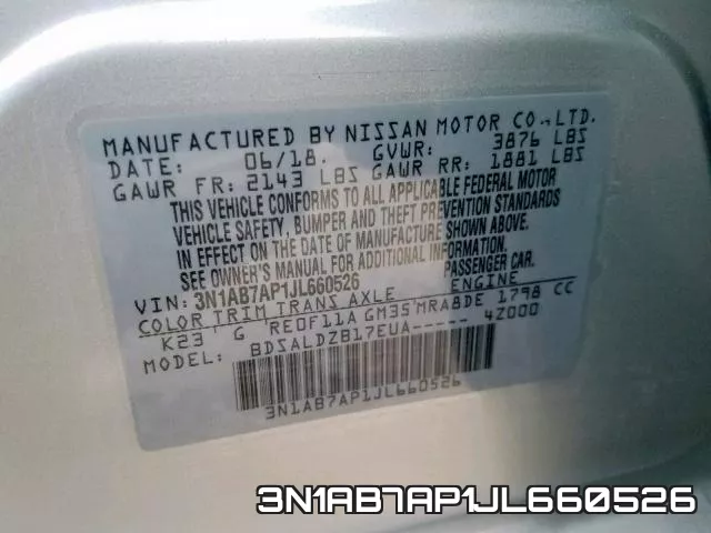 3N1AB7AP1JL660526 фото 2