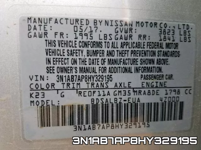 3N1AB7AP8HY329195 фото 2