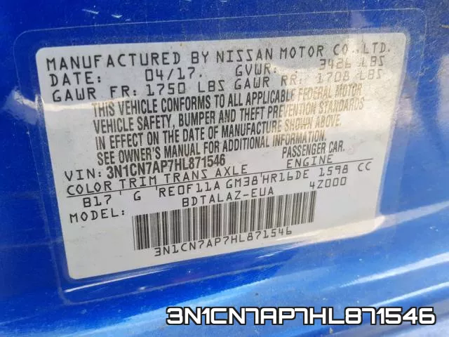 3N1CN7AP7HL871546 фото 2