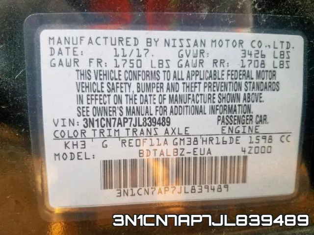 3N1CN7AP7JL839489 фото 2