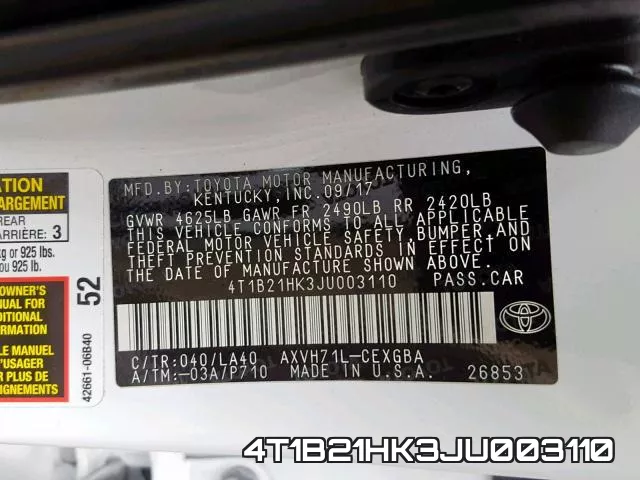 4T1B21HK3JU003110 фото 2