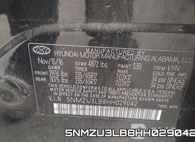 5NMZU3LB8HH029042 фото 10