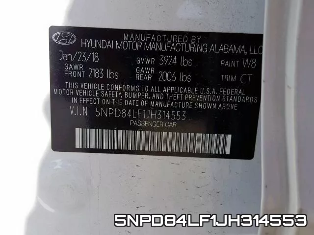 5NPD84LF1JH314553 фото 2