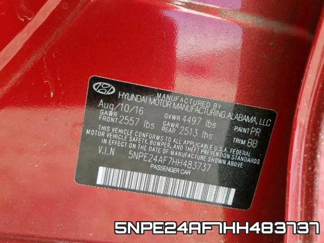5NPE24AF7HH483737 фото 2
