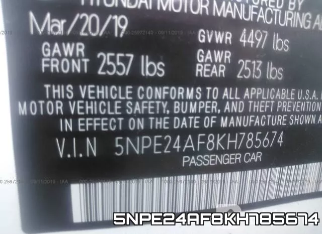 5NPE24AF8KH785674 фото 10
