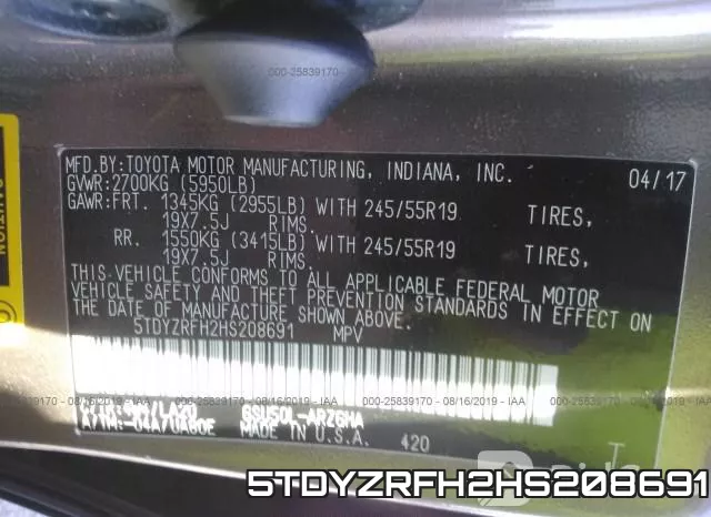 5TDYZRFH2HS208691 фото 10