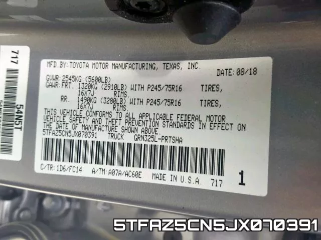 5TFAZ5CN5JX070391 фото 2