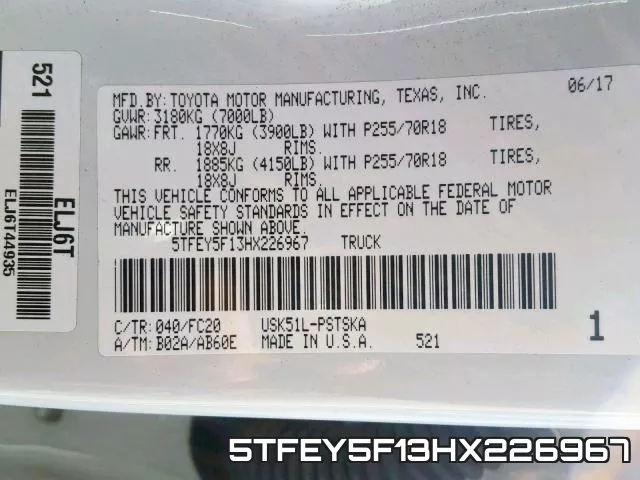 5TFEY5F13HX226967 фото 2