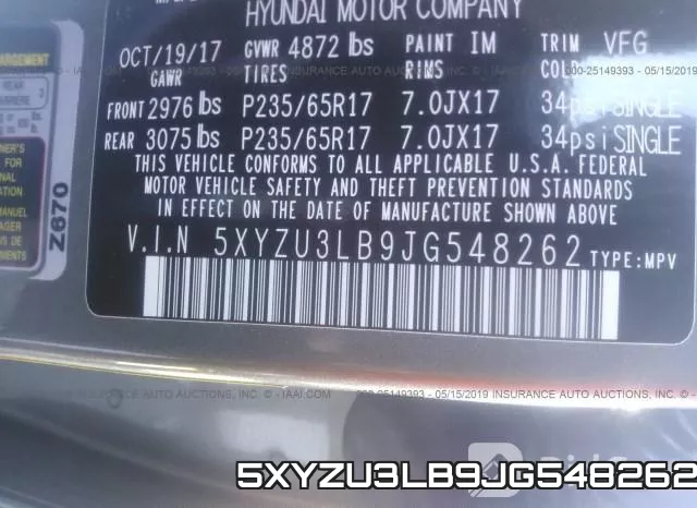 5XYZU3LB9JG548262 фото 10
