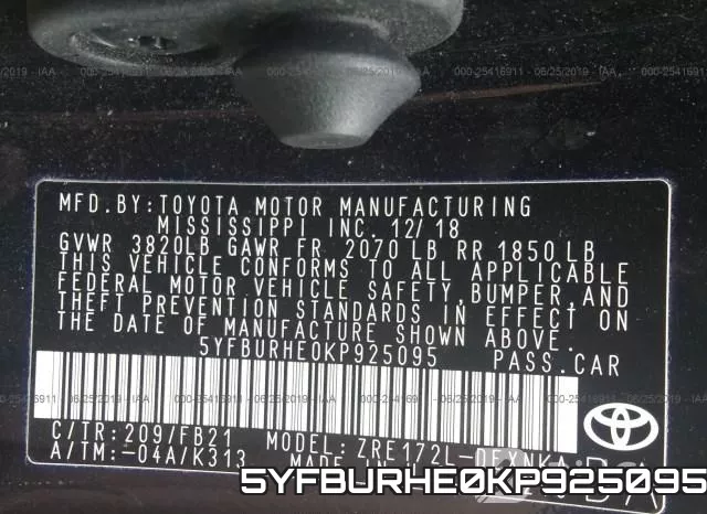 5YFBURHE0KP925095 фото 10