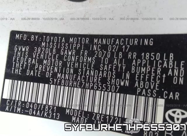5YFBURHE7HP655307 фото 10