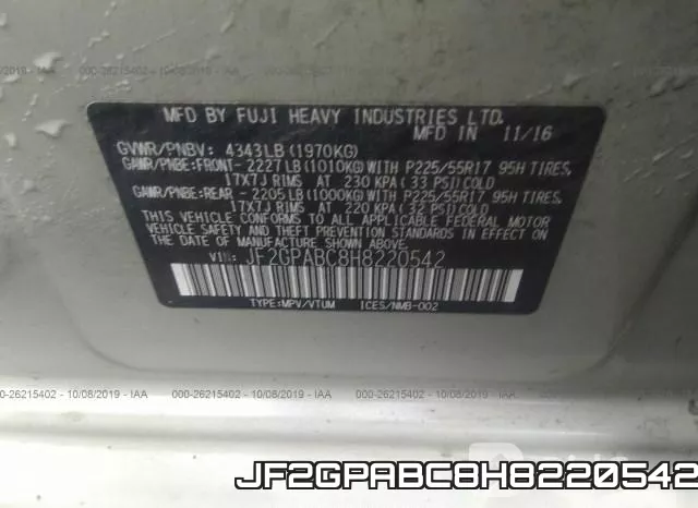 JF2GPABC8H8220542 фото 10