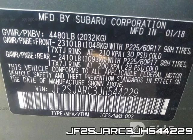 JF2SJARC3JH544229 фото 10
