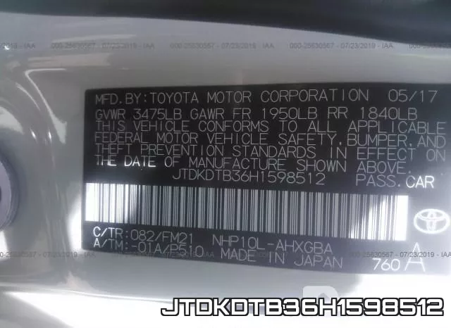 JTDKDTB36H1598512 фото 10
