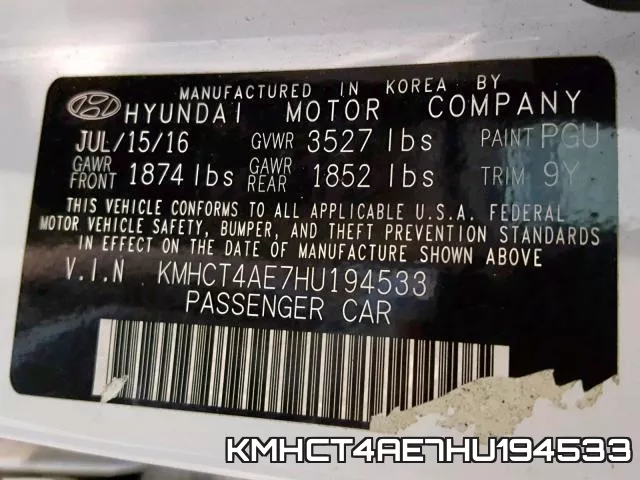 KMHCT4AE7HU194533 фото 2