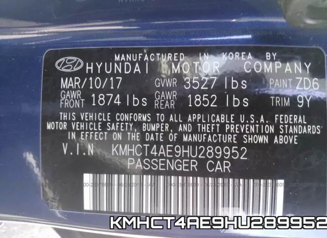 KMHCT4AE9HU289952 фото 10
