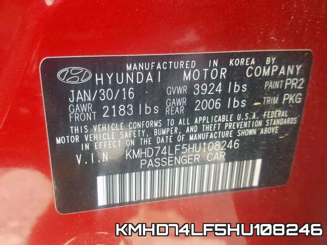 KMHD74LF5HU108246 фото 2
