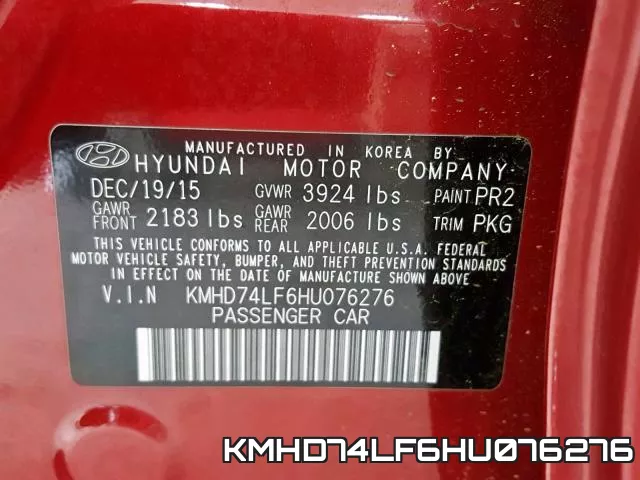 KMHD74LF6HU076276 фото 2