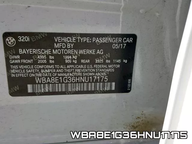 WBA8E1G36HNU17175 фото 2