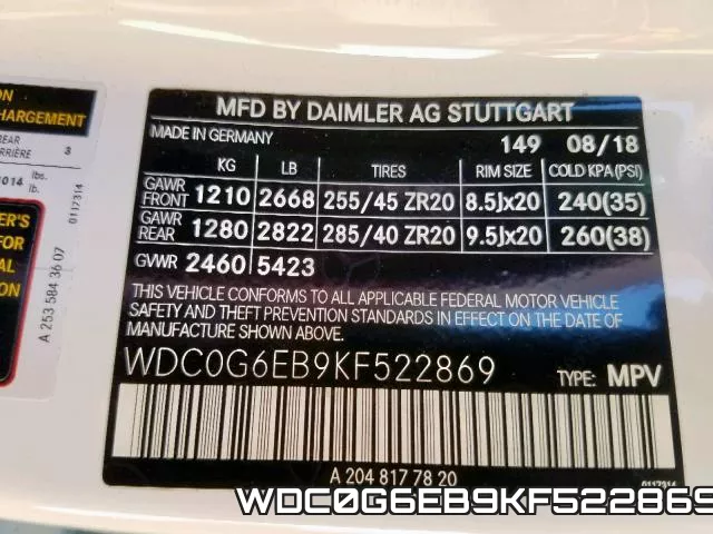 WDC0G6EB9KF522869 фото 2