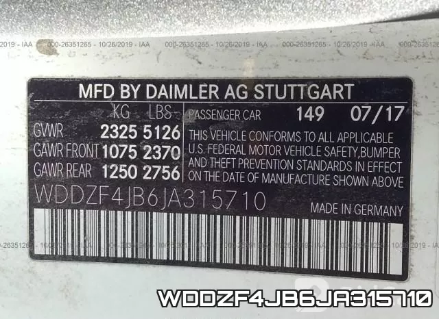 WDDZF4JB6JA315710 фото 10