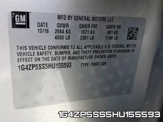 1G4ZP5SS5HU155593 фото 2
