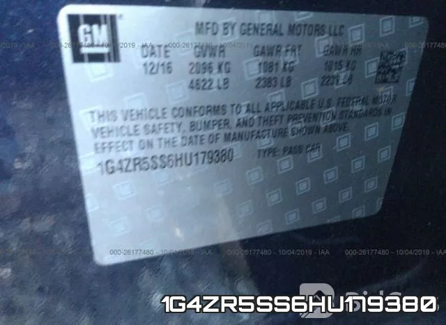 1G4ZR5SS6HU179380 фото 10