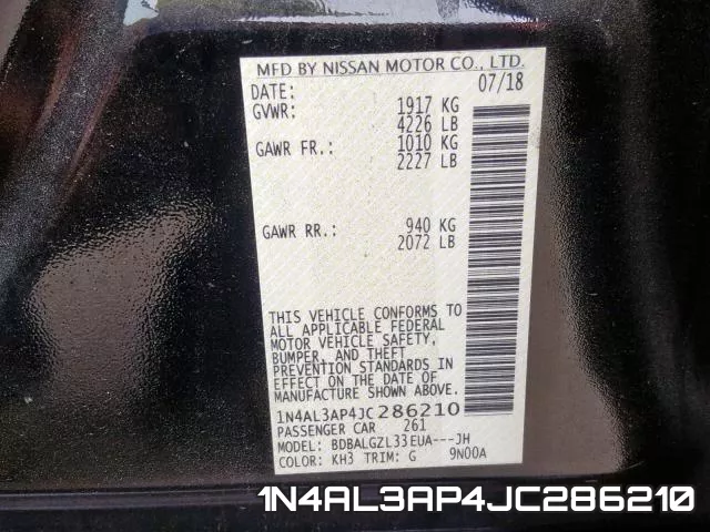 1N4AL3AP4JC286210 фото 2