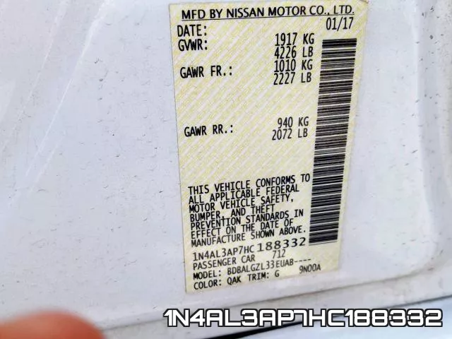 1N4AL3AP7HC188332 фото 2