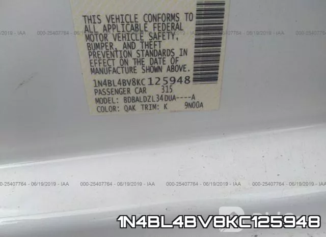 1N4BL4BV8KC125948 фото 10