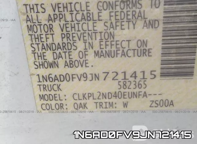 1N6AD0FV9JN721415 фото 10