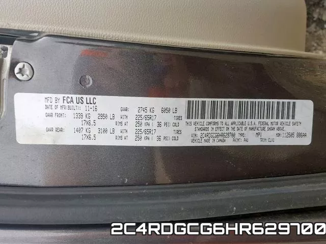 2C4RDGCG6HR629700 фото 2