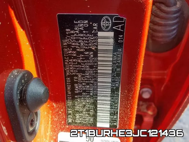 2T1BURHE3JC121436 фото 2