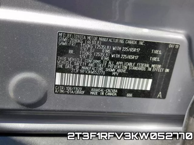 2T3F1RFV3KW052770 фото 2