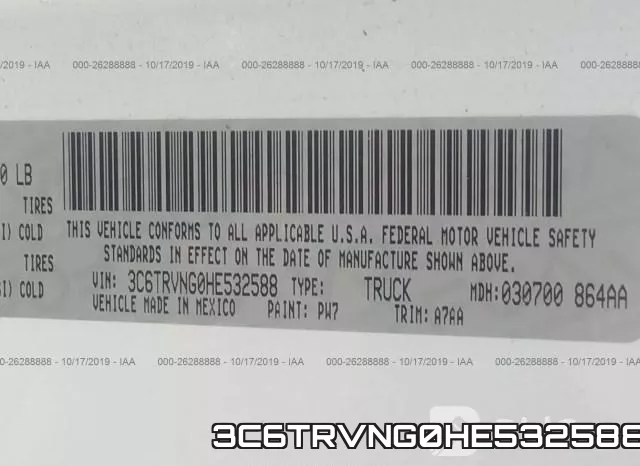3C6TRVNG0HE532588 фото 10