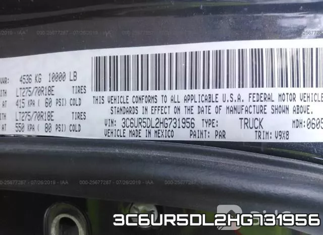 3C6UR5DL2HG731956 фото 10