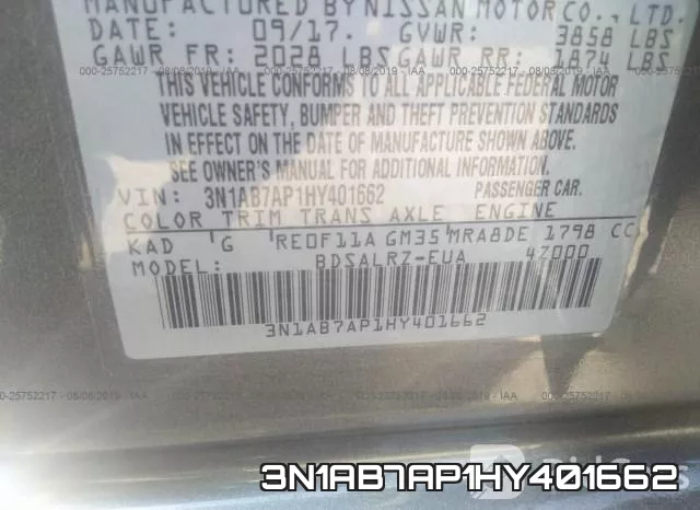 3N1AB7AP1HY401662 фото 9