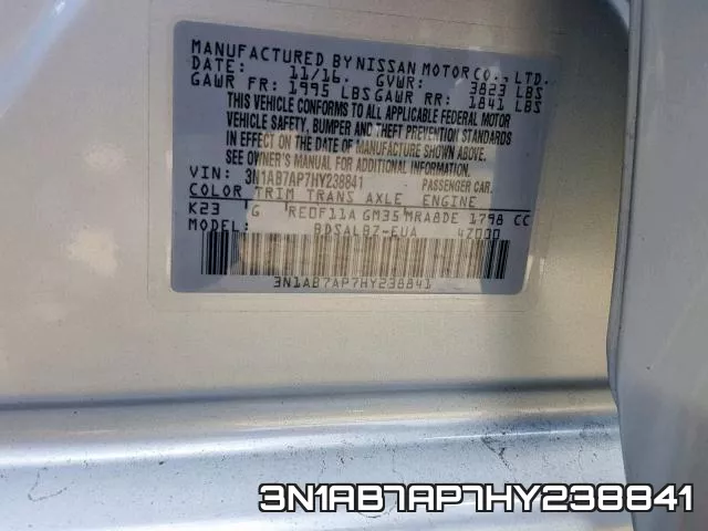 3N1AB7AP7HY238841 фото 2