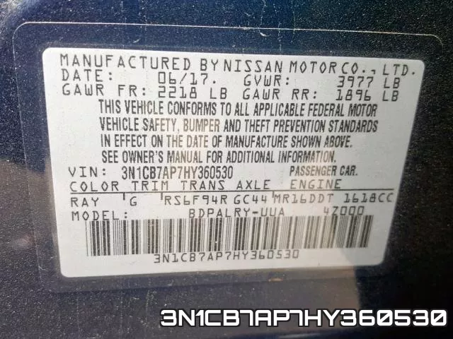 3N1CB7AP7HY360530 фото 2
