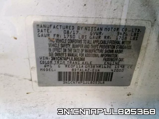 3N1CN7AP1JL805368 фото 2